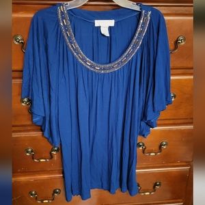 3/$10 Bejeweled Collar Blouse